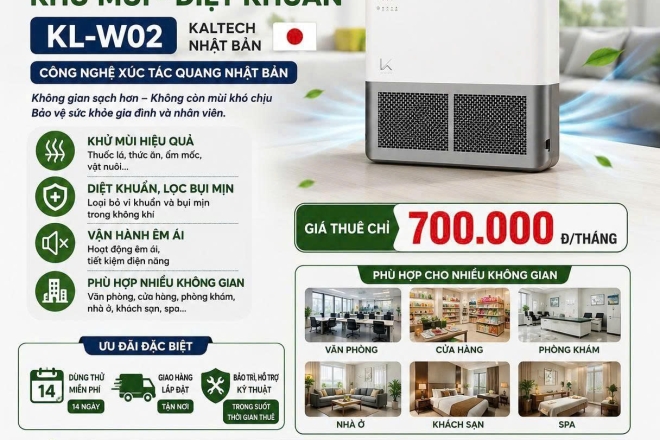 Cho Thuê Máy Lọc Khí Khử Mùi Diệt Khuẩn KL-W02 